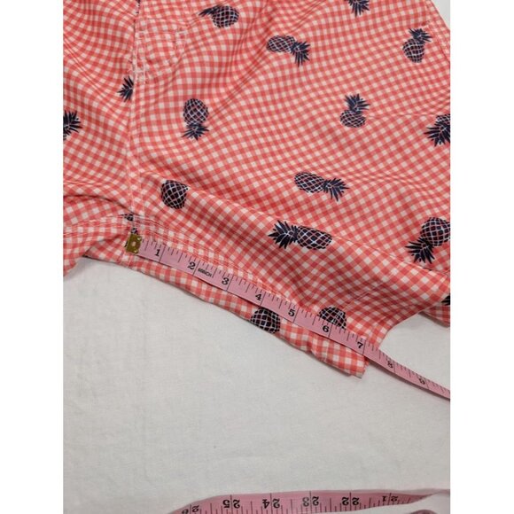 Trunks men's size large red gingham pineapple swim trunks vacation, beach J4 - Picture 6 of 7